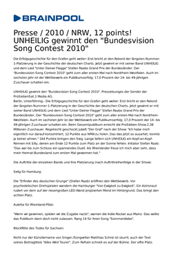 Bundesvision Song Contest 2010"