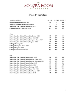 Wines by the Glass