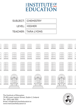 Teacher: Chemistry Higher Tara Lyons