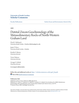 Detrital-Zircon Geochronology of the Metasedimentary Rocks of North-Western Graham Land David L