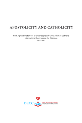 Apostolicity and Catholicity