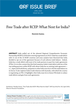 Free Trade After RCEP: What Next for India?