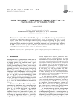 Simple Environment for Developing Methods of Controlling Chaos in Spatially Distributed Systems