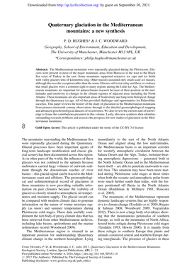 Quaternary Glaciation in the Mediterranean Mountains: a New Synthesis