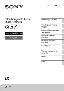 Interchangeable Lens Digital Camera