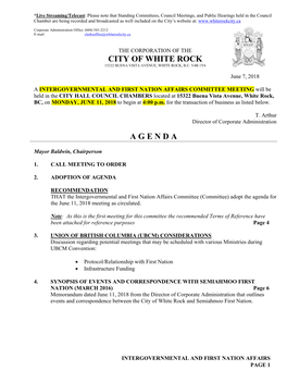 City of White Rock a G E N