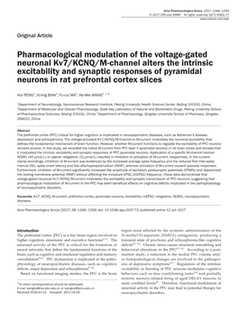 Pharmacological Modulation of the Voltage-Gated Neuronal Kv7/KCNQ