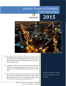 Electric Power Generation in Colombia