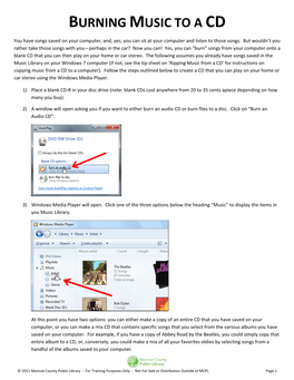 Burning Music to a Cd