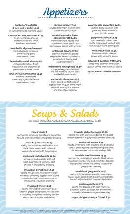 Appetizers Soups & Salads
