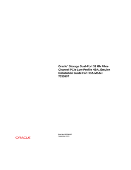 Oracle® Storage Dual-Port 32 Gb Fibre Channel Pcie Low Profile