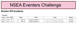 NSEA Eventers Challenge