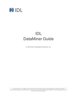 IDL Dataminer Guide