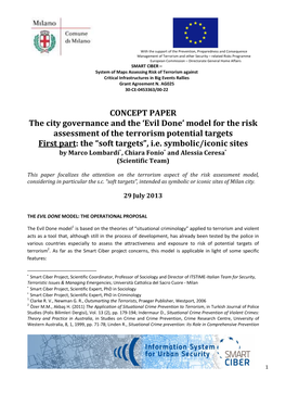 Evil Done’ Model for the Risk Assessment of the Terrorism Potential Targets First Part: the “Soft Targets”, I.E