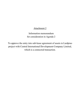 Attachment 2 Information Memorandum for Consideration In