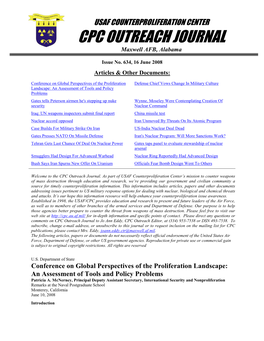 USAF Counterproliferation Center CPC Outreach Journal #634