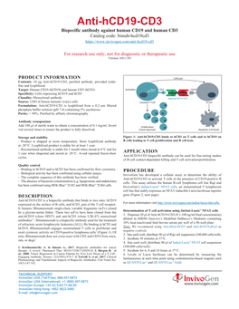 Anti-Hcd19-CD3 | Data Sheet | Invivogen