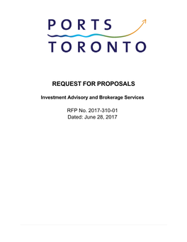 REQUEST for PROPOSALS Investment Advisory