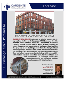 110 Exchange Street • Portland, ME for Lease