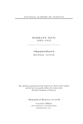 Hermann Weyl 1885–1955