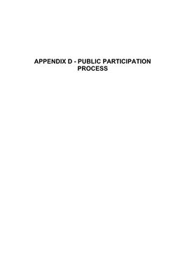 Appendix D - Public Participation Process