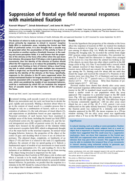 Suppression of Frontal Eye Field Neuronal Responses with Maintained Fixation