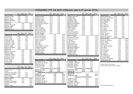 HORAIRES TPF DE BUS Coglâne (Dès Le 07 Janvier 2019)