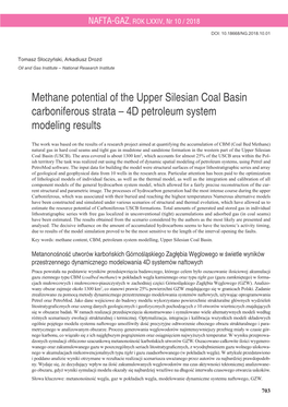 Methane Potential of the Upper Silesian Coal Basin Carboniferous Strata – 4D Petroleum System Modeling Results