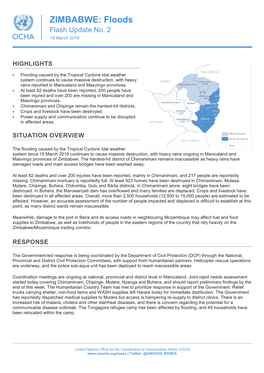 ZIMBABWE: Floods Flash Update No