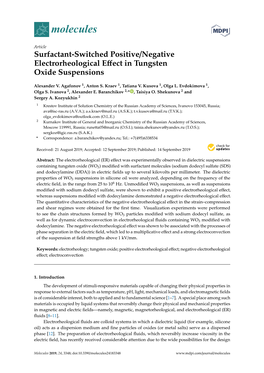 Surfactant-Switched Positive/Negative Electrorheological Effect in Tungsten Oxide Suspensions