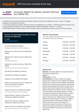 JEEP Bus Time Schedule & Line Route