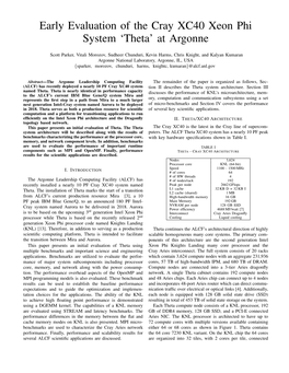 Early Evaluation of the Cray XC40 Xeon Phi System 'Theta' at Argonne