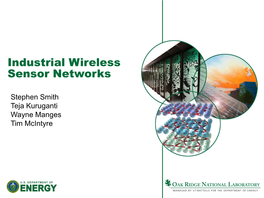 Industrial Wireless Sensor Networks