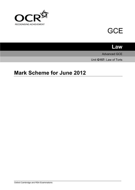 Law Mark Scheme for June 2012