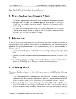 1 Understanding Heap-Spraying Attacks 2 Introduction 3 Adversary