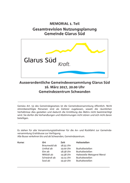 Gesamtrevision Nutzungsplanung Gemeinde Glarus Süd