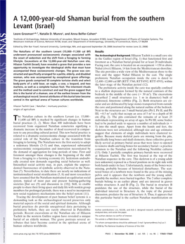 A 12,000-Year-Old Shaman Burial from the Southern Levant (Israel)