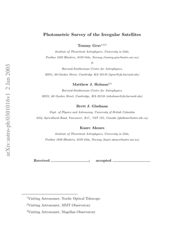 Photometric Survey of the Irregular Satellites