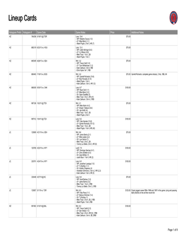 Lineup Cards