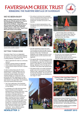 Newsletter 3 August 2013 We've