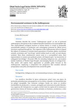 Environmental Resistance in the Anthropocene