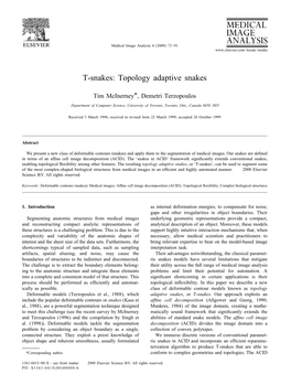 T-Snakes: Topology Adaptive Snakes