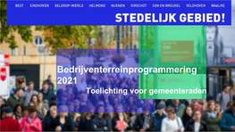 Bedrijventerreinprogrammering 2021 Toelichting Voor Gemeenteraden Inhoud 1