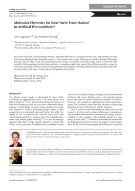 Molecular Chemistry for Solar Fuels: from Natural to Artificial Photosynthesis*