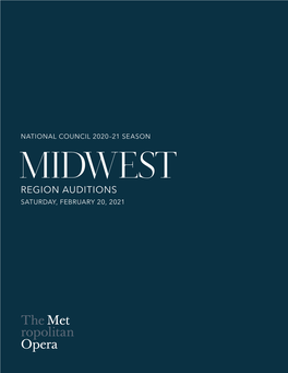 REGION AUDITIONS SATURDAY, FEBRUARY 20, 2021 the 2020 National Council Finalists Photo: Fay Fox / Met Opera