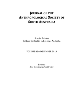 Journal of the Anthropological Society of South Australia