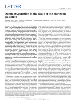 Ocean Oxygenation in the Wake of the Marinoan Glaciation