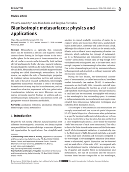 Bianisotropic Metasurfaces: Physics and Applications