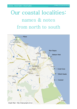 Our Coastal Localities: Names and Notes from North to South