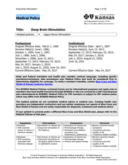 Deep Brain Stimulation Page 1 of 56